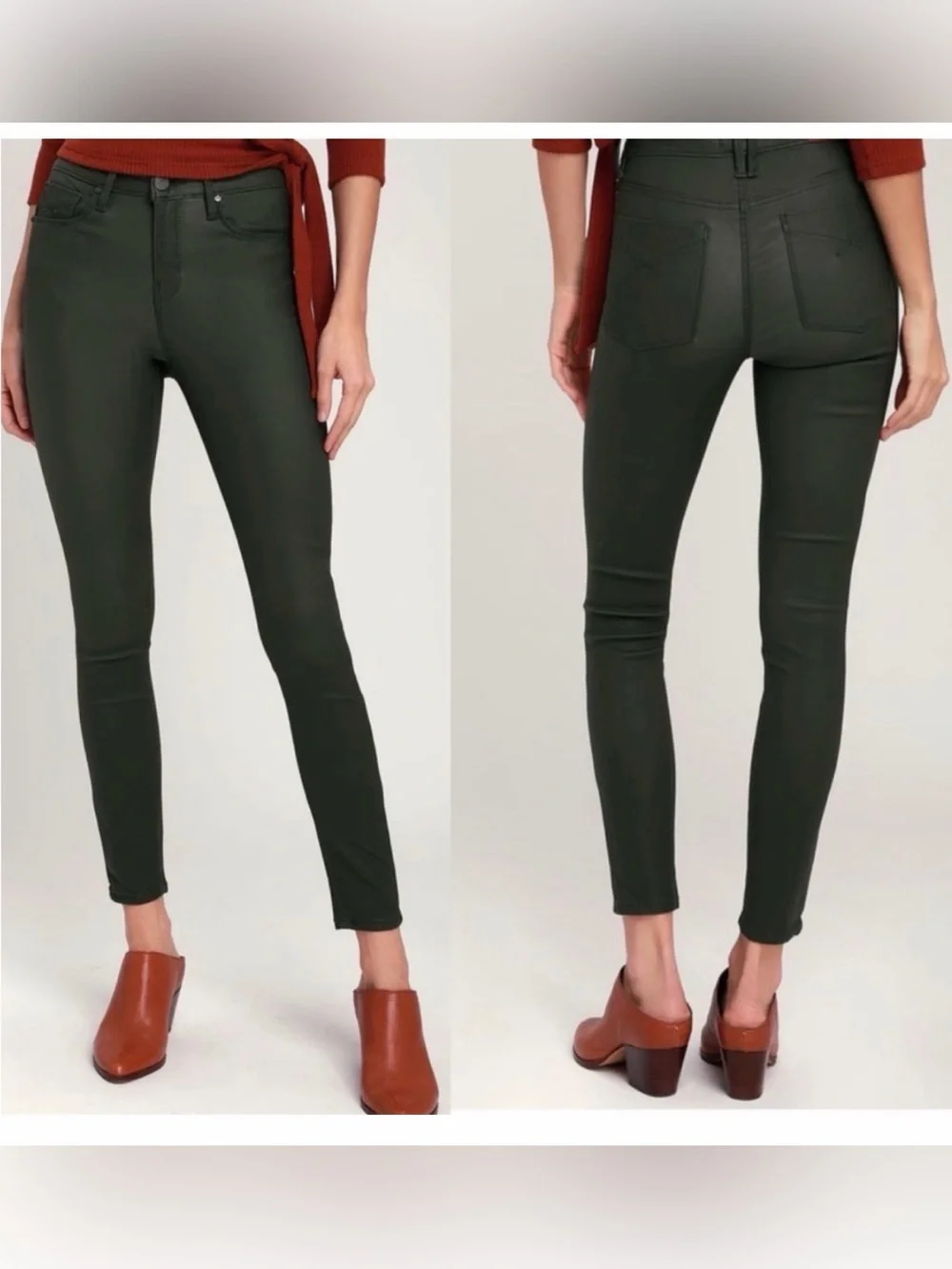 NWT Joe's Jeans Olive wax coated Skinny Jeans Size 27